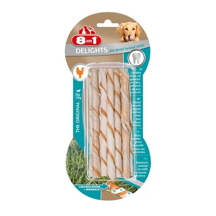 8 in1 Delights Pro Dental Twisted Sticks Палочки плетеные для собак, 10шт, 55 гр - фото 1