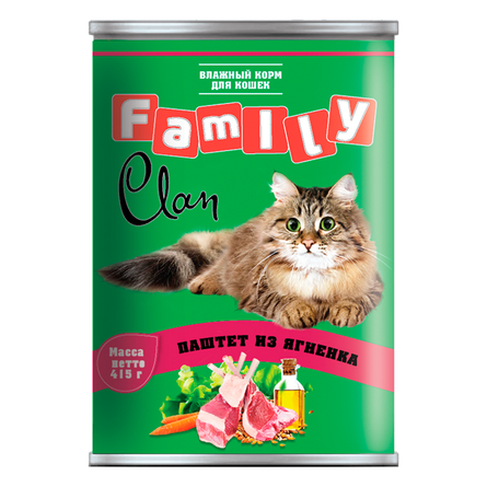 Купить Clan Family Паштет для взрослых кошек (с ягненком), 415 гр за 50.00 ₽