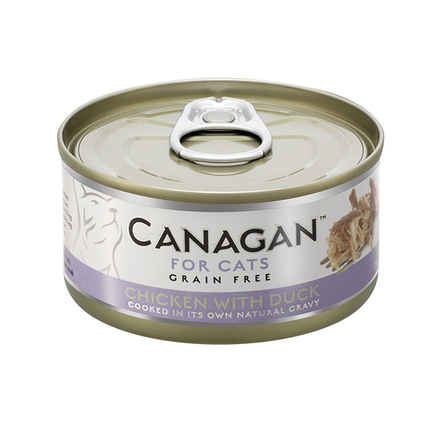 Canagan полнорационный беззерновой влажный корм для кошек всех возрастов (цыпленок с уткой), 75 гр.