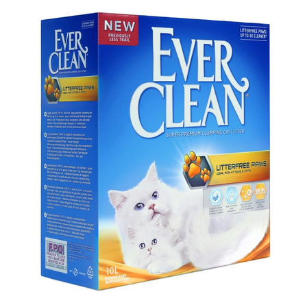EVER CLEAN Litter Free Paws Наполнитель для кошачьих туалетов комкующийся для идеально чистых лап , 10 л - фото 1