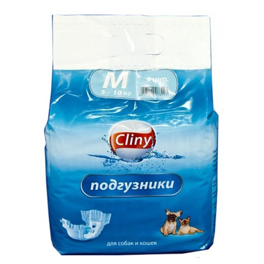 Cliny Подгузники для собак и кошек весом от 5 до 10 кг, 9 шт