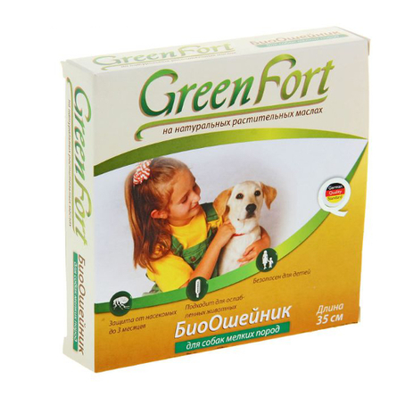 Green Fort БиоОшейник от внешних паразитов для мелких пород собак - фото 1