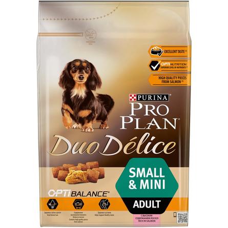 Pro Plan Duo Delice Small & Mini Adult Сухой корм для взрослых собак мелких и карликовых пород, с высоким содержанием лосося, 2,5 кг, 2,5 кг - фото 1