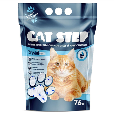 Cat Step Наполнитель для кошачьего туалета силикагелевый впитывающий, 7,6 л