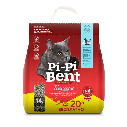 Pi-Pi-Bent Комкующийся наполнитель для кошачьего туалета, 6 кг - фото 1