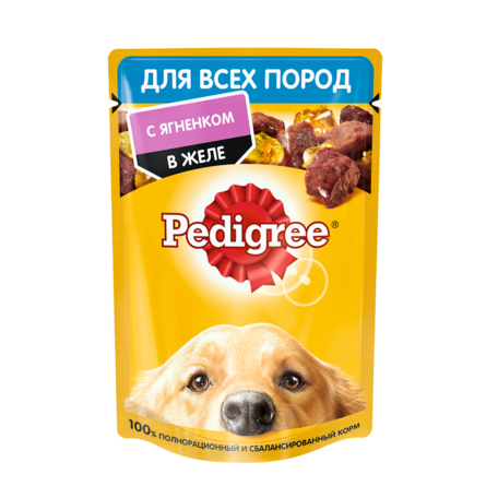 PEDIGREE Влажный корм для взрослых собак всех пород, ягненок в желе, 85 г - фото 1