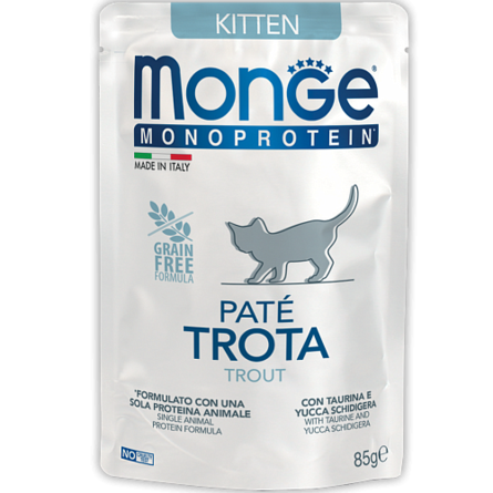 Monge Cat Monoprotein Pouch Пауч для котят, с форелью, 85 г