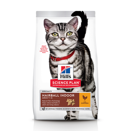 Hill's Science Plan Indoor Cat Облегченный сухой корм для взрослых домашних и малоактивных кошек (с курицей), 300 гр - фото 1