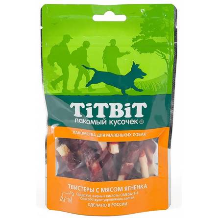 Titbit Твистеры Лакомство для собак мелких пород (с мясом ягненка ), 50 гр - фото 1