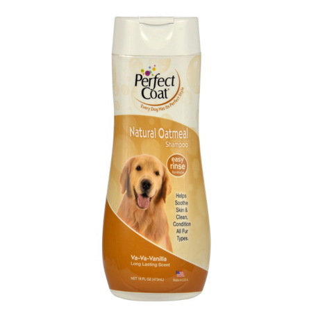 8in1 Perfect Coat Natural Oatmeal Шампунь для собак успокаивающий для раздраженной кожи, 473 мл - фото 1