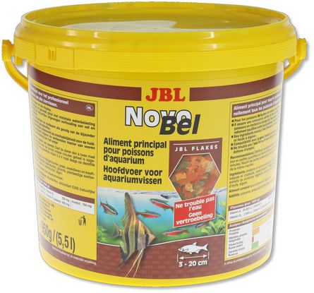 JBL NovoBel Основной корм в форме хлопьев для пресноводных аквариумных рыб, 5,5 л (950 г), 1150 гр
