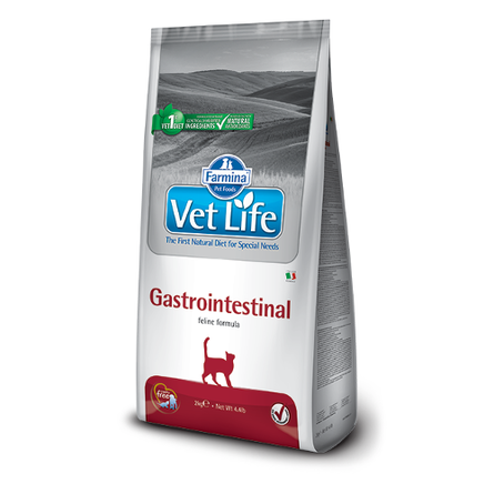 Купить Farmina Vet Life Cat Gastrointestinal Сухой лечебный корм для взрослых кошек при заболеваниях ЖКТ, 2 кг за 2811.00 ₽
