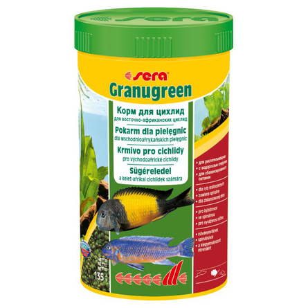 Sera Granugreen корм для растительноядных цихлид – интернет-магазин Ле’Муррр