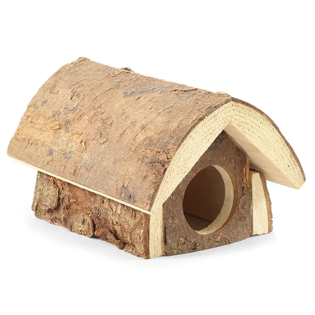 Triol Домик-избушка для грызунов с корой, деревянный