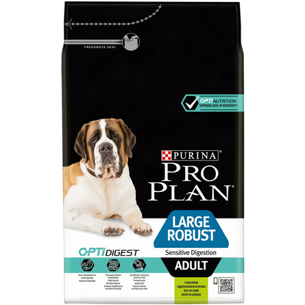 Pro Plan OptiDigest Large Robust Adult Сухой корм для взрослых собак крупных пород с мощным телосложением с чувствительным пищеварением (с ягненком и рисом), 3 кг - фото 1
