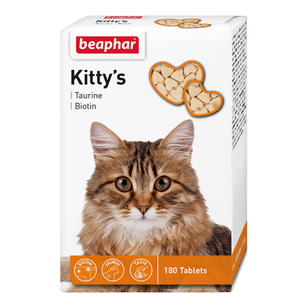 Beaphar Kitty's Taurin + Biotin Кормовая добавка для кошек (с таурином и биотином), 180 таблеток - фото 1