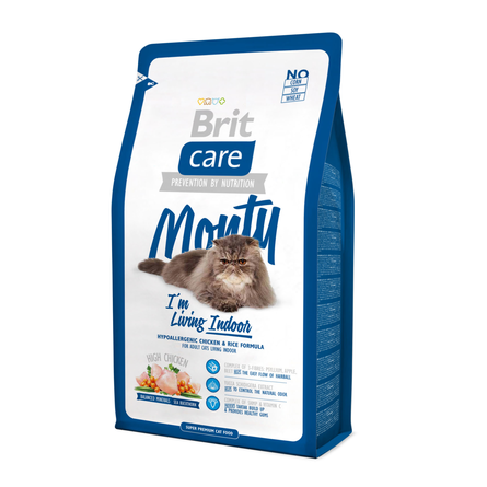 Brit Care Cat Monty Indoor Сухой корм для взрослых кошек живущих в помещении (с курицей), 2 кг