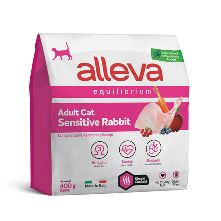 ALLEVA Equilibrium Sensitive Сухой корм для взрослых кошек (с кроликом), 400 гр - фото 1