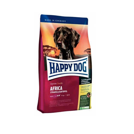 Happy Dog Сухой беззерновой корм для собак средних и крупных пород со страусом и картофелем, Африка, 12,5 кг - фото 1