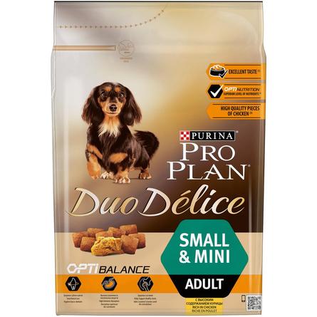 Pro Plan DuoDelice Small Breed Сухой корм для взрослых собак мелких пород (с курицей и рисом), 2,5 кг - фото 1