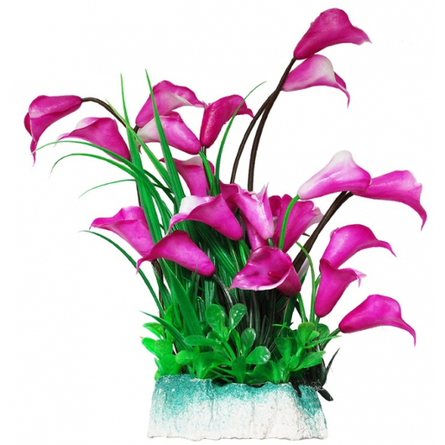 УЮТ Растение аквариумное лиловые цветы, 24 см - фото 1