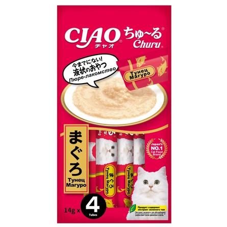 Лакомство-пюре для кошек Inaba Ciao Churu Тунец магуро – интернет-магазин Ле’Муррр