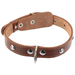 Collar Ошейник для собак одинарный, с украшением, ширина 2,5 см, длина 38-50 см, коричневый – интернет-магазин Ле’Муррр
