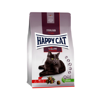 Happy Cat Сухой корм для кастрированных котов и стерилизованных кошек с альпийской говядиной,  1,3 кг - фото 1