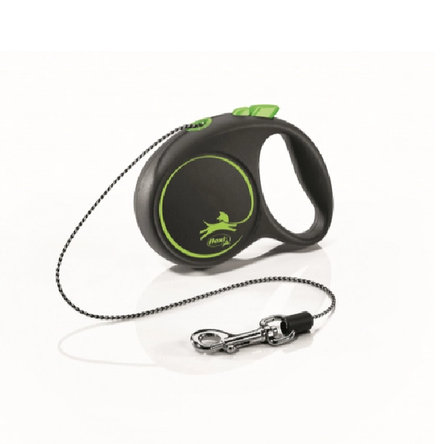 FLEXI Black Design Рулетка-трос 3м для собак до 8 кг, размер XS, зеленый – интернет-магазин Ле’Муррр