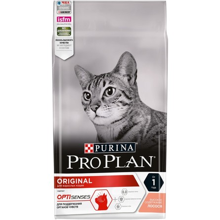 Pro Plan Adult Сухой корм для взрослых кошек (с лососем и рисом), 1,5 кг - фото 1