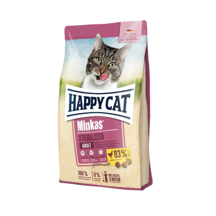 Happy Cat Сухой корм для кастрированных котов и стерилизованных кошек с птицей, 10 кг - фото 1