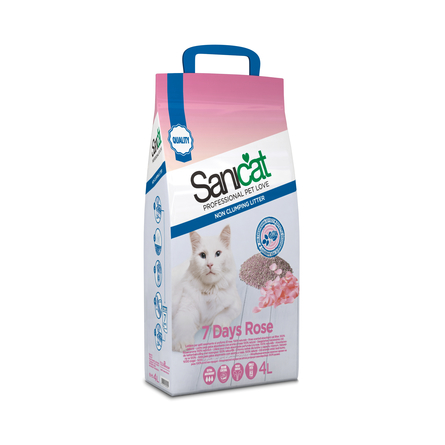 SaniCat 7 Days Rose Впитывающий глиняный наполнитель для кошек (ароматизированный) – интернет-магазин Ле’Муррр