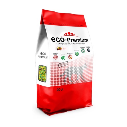 ECO Premium Древесный комкующийся наполнитель, тутти-фрутти ягоды, 7,6 кг