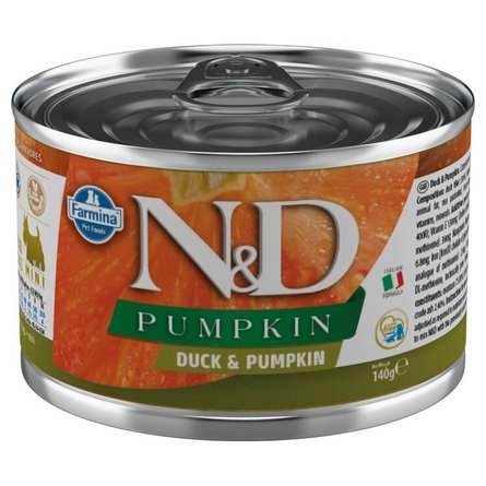 Farmina N&D Dog Duck & Pumpkin Mini Беззерновые консервы для взрослых собак мелких пород, утка с тыквой, 140 г – интернет-магазин Ле’Муррр