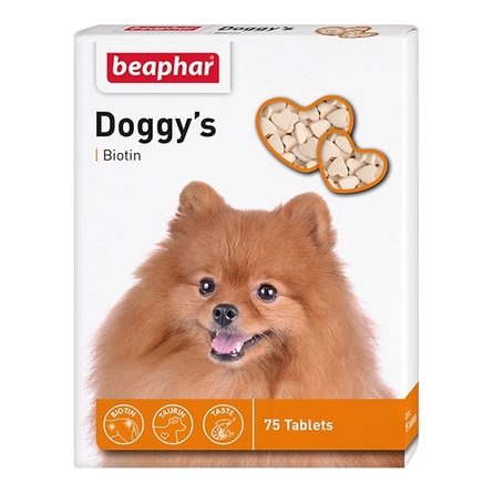 Beaphar Doggy's Biotin Витаминное лакомство для взрослых собак (с биотином), 75 таблеток - фото 1