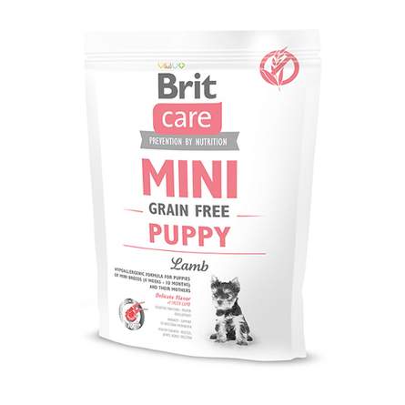 Brit Care Mini Grain Free Puppy Сухой беззерновой корм для щенков мини-пород (с ягненком), 400 гр - фото 1