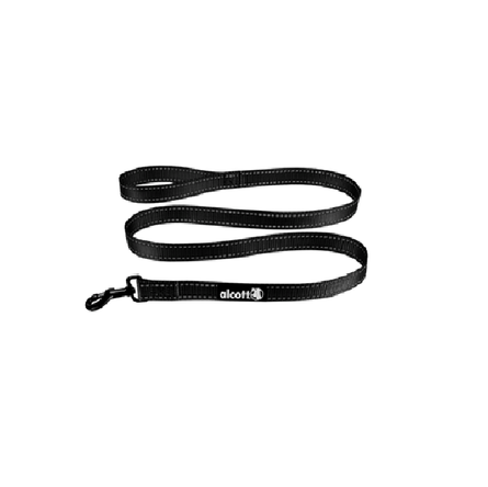 ALCOTT WANDERER Поводок для собак со светоотражающей строчкой, размер S (1.6*150см) ,черный – интернет-магазин Ле’Муррр