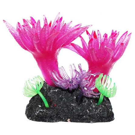 УЮТ Коралл аквариумный Актинии малые лиловые, силиконовый, 8 см