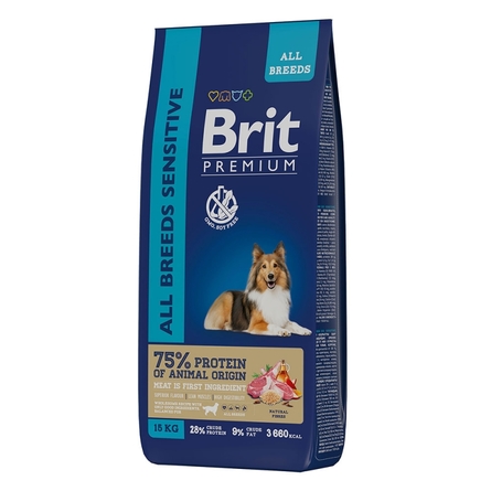 Brit Premium Sensitive Сухой корм для собак с чувствительным пищеварением, ягненок и индейка, 15 кг - фото 1