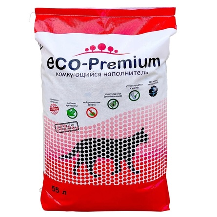 ECO Premium BLUE Древесный комкующийся наполнитель, 20,2 кг