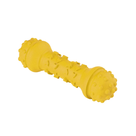 Mr.Kranch Игрушка  для собак Гантель дентальная с ароматом сливок, цвет желтый