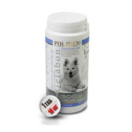 Polidex Gelabon plus Кормовая добавка для собак для профилактики и лечения суставов, 300 таблеток