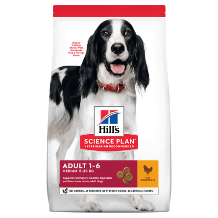 Hill's Science Plan Сухой корм для взрослых собак средних пород для поддержания иммунитета, с курицей , 12 кг - фото 1