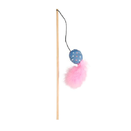 Flamingo Игрушка для кошек Удочка Винни + шар с пером, текстиль, 40см - фото 1