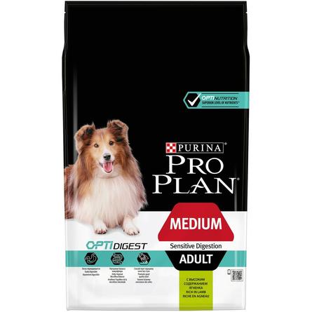 Pro Plan OptiDigest Medium Adult Сухой корм для взрослых собак средних пород с чувствительным пищеварением (с ягненком и рисом), 7 кг - фото 1