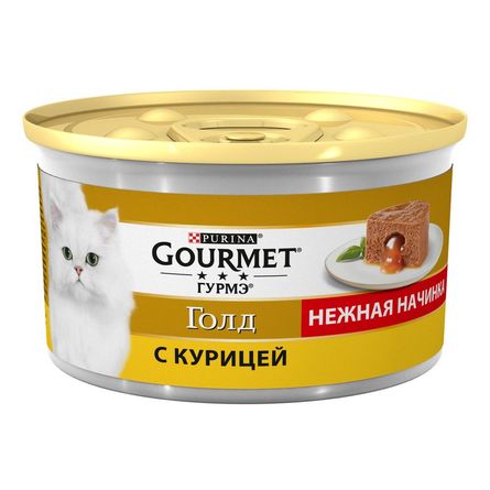 Gourmet Gold Паштет с соусом для взрослых кошек (с курицей), 85 гр - фото 1