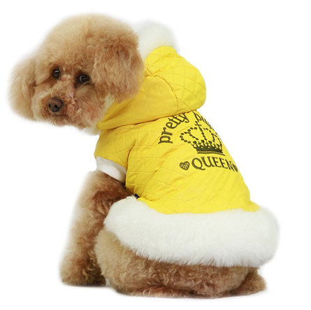 DOBAZ PrettyPuppy Куртка с воротником и низом с мехом XS, желтая - фото 1