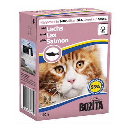 Bozita Кусочки паштета в соусе для взрослых кошек (с лососем), 370 гр