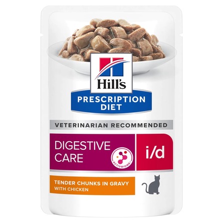 Hill's Prescription Diet i/d Digestive Care Влажный диетический корм для кошек при расстройствах пищеварения, жкт, с курицей , 85 гр - фото 1