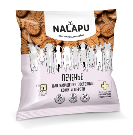 NALAPU Печенье для улучшения состояния кожи и шерсти, 115 гр - фото 1